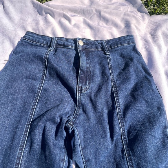 SAINTS AND HEARTS BELL BOTTOM JEANS WITH RAW HEM Y2K 90S STYLE BOHO COWGIRL - Picture 12 of 15